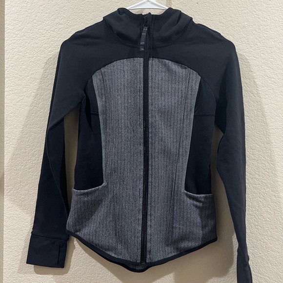 Ivivva hooded sweater jacket black and gray size size 12 girls - Picture 2 of 13